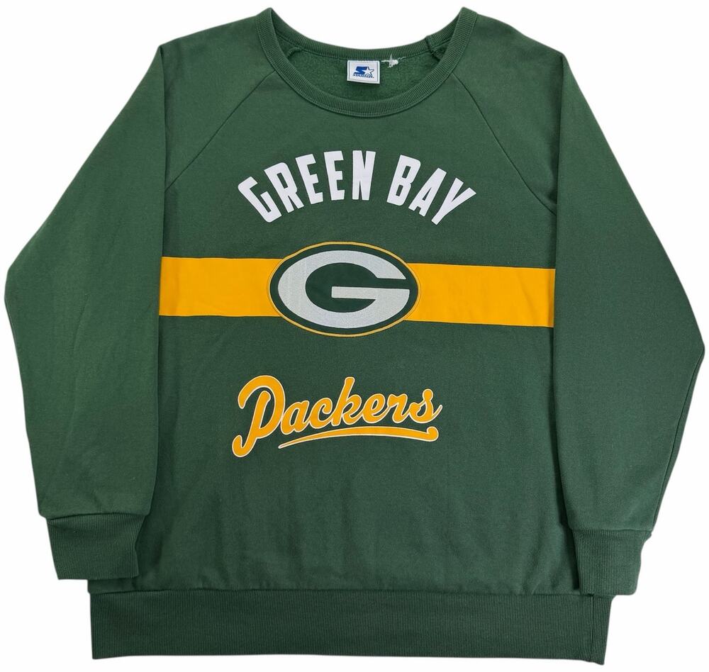 Green Bay Packers Starter Crewneck Men's XL Green Football Pullover Sweatshirt